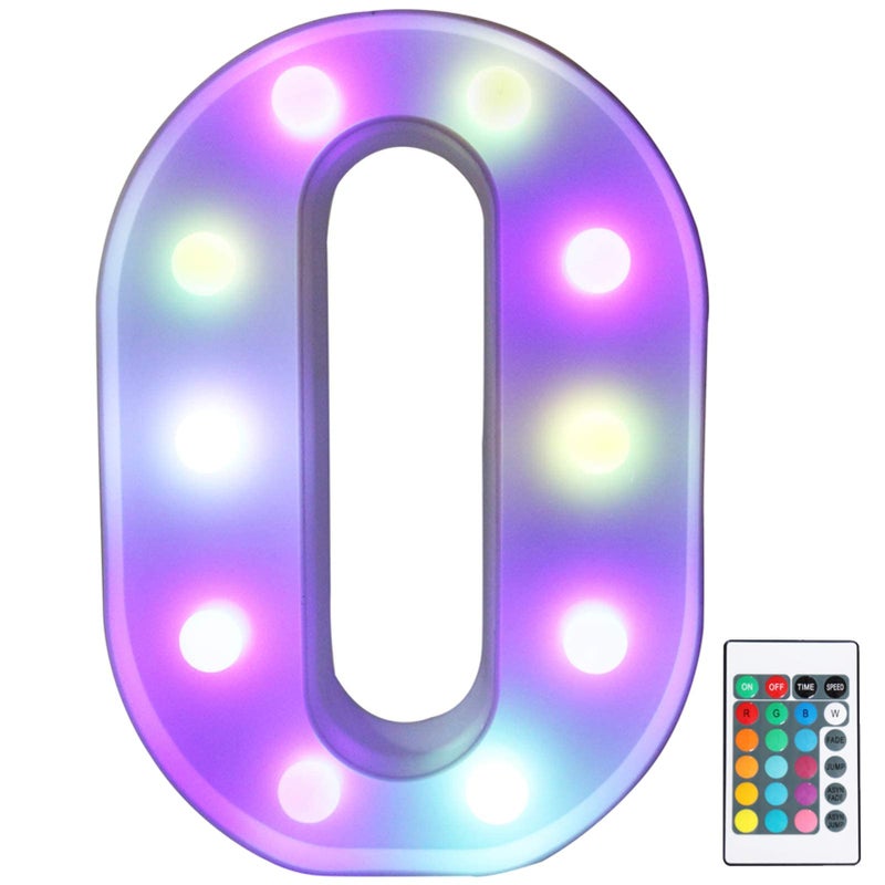 Pooqla Colorful Marquee Letters LED Light Up Letters with Remote, Party Birthday Letter with Lights Decorations for Classroom Room Dorm Home - Multicolor Letter O - Image 1